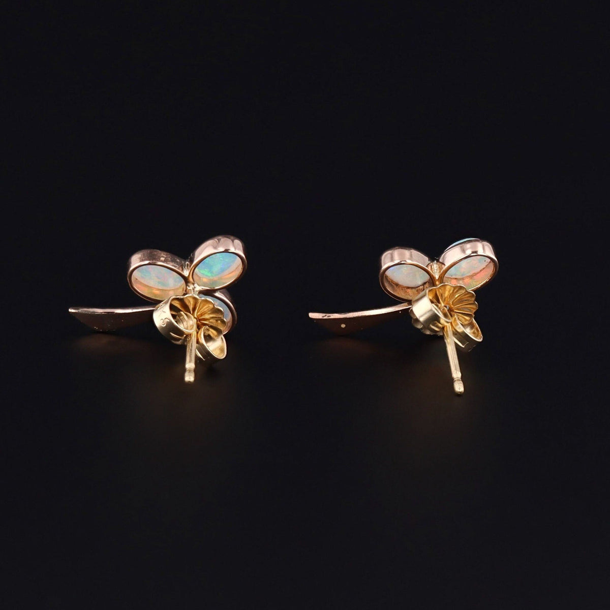 Opal Earrings | Opal &amp; Pearl Clover Earrings - Trademark Antiques