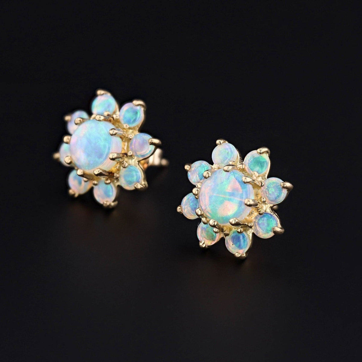 Opal Earrings | Vintage Earrings - Trademark Antiques