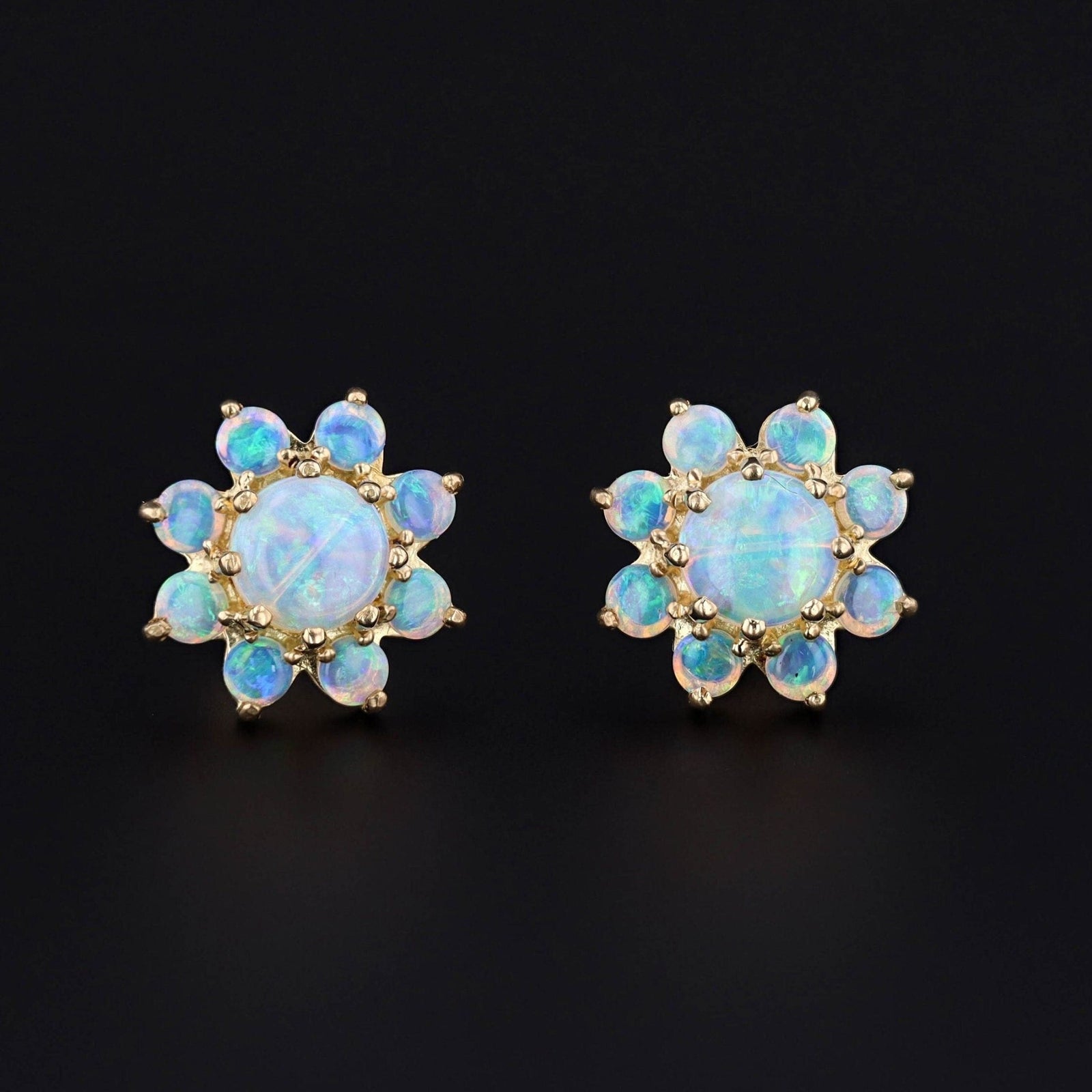 Opal Earrings | Vintage Earrings - Trademark Antiques