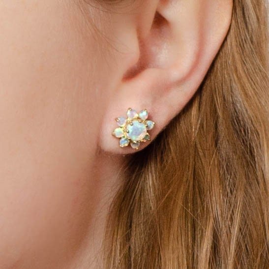 Opal Earrings | Vintage Earrings - Trademark Antiques