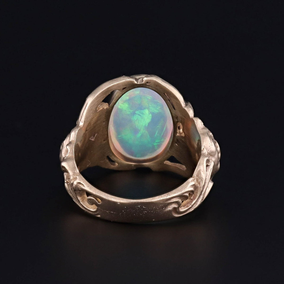 Opal Floral Woman Ring of 14k Gold - Trademark Antiques