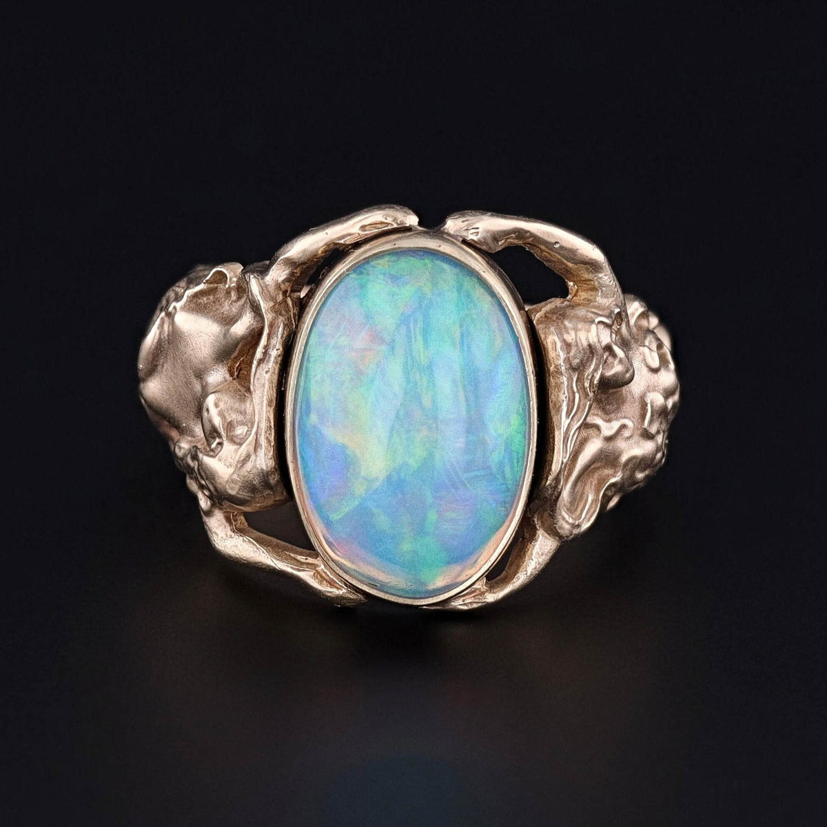 Opal Floral Woman Ring of 14k Gold - Trademark Antiques