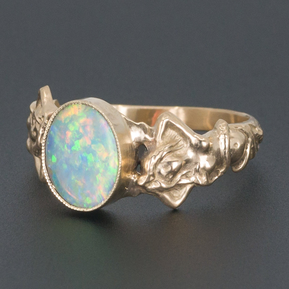 Opal Ring | 14k Gold Opal Woman Ring - Trademark Antiques