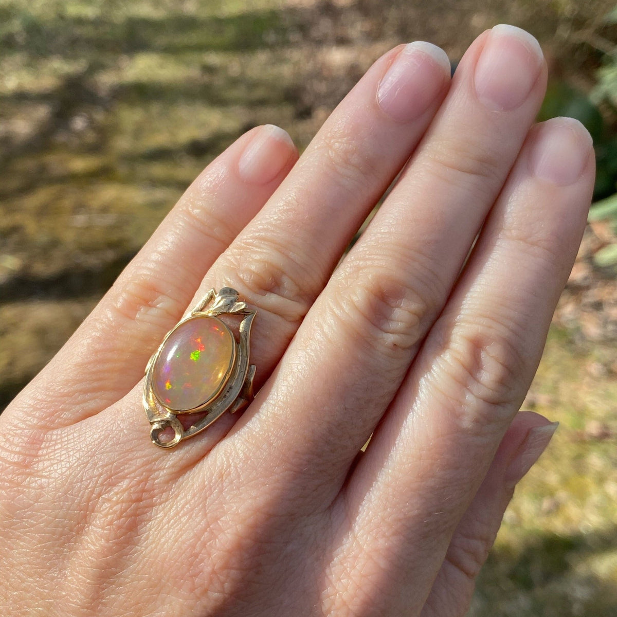 Opal Ring | Crystal Opal Ring - Trademark Antiques