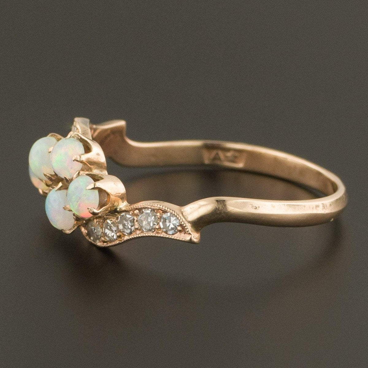 Opal Ring | Opal &amp; Diamond Ring - Trademark Antiques