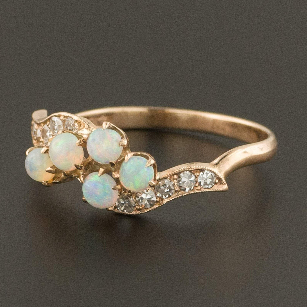 Opal Ring | Opal &amp; Diamond Ring - Trademark Antiques