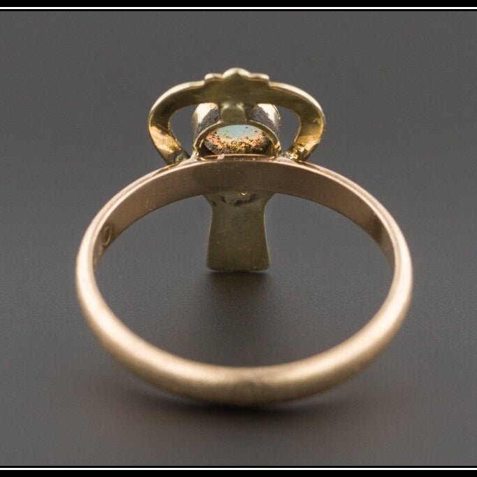 Opal Stickpin Conversion Ring | Antique Opal Stickpin Ring - Trademark Antiques