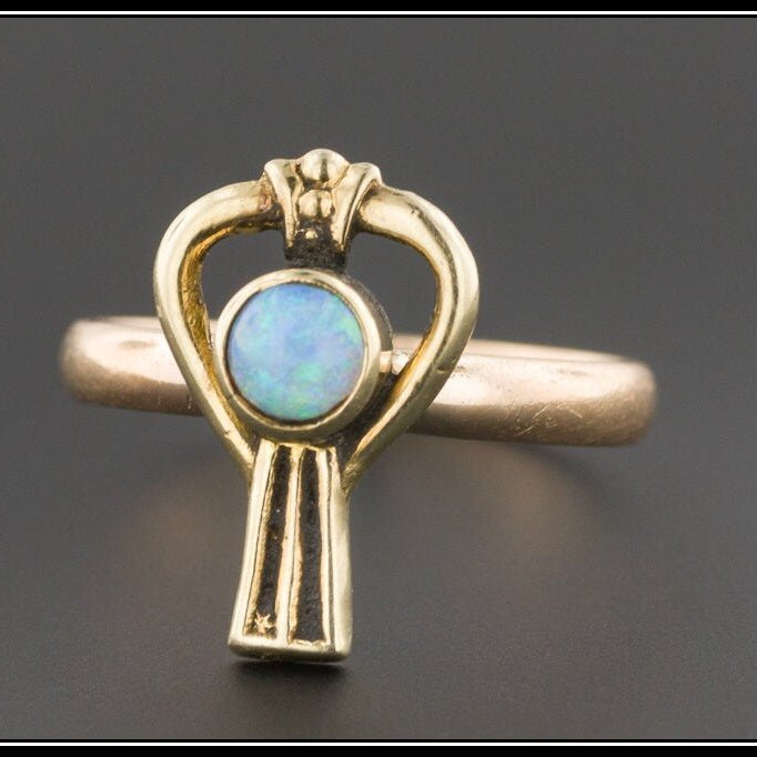 Opal Stickpin Conversion Ring | Antique Opal Stickpin Ring - Trademark Antiques