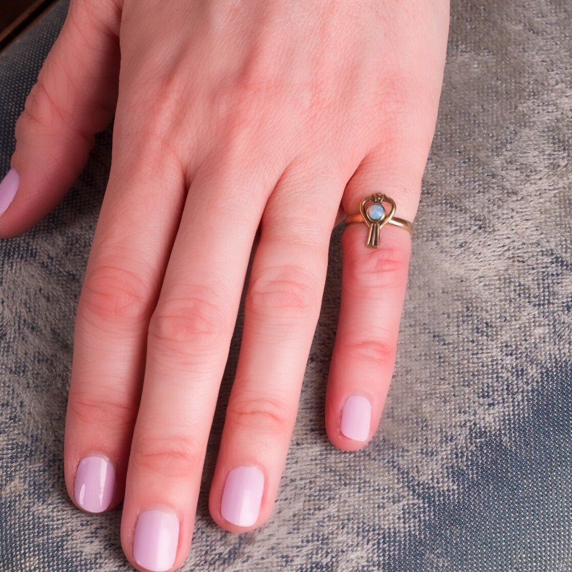 Opal Stickpin Conversion Ring | Antique Opal Stickpin Ring - Trademark Antiques
