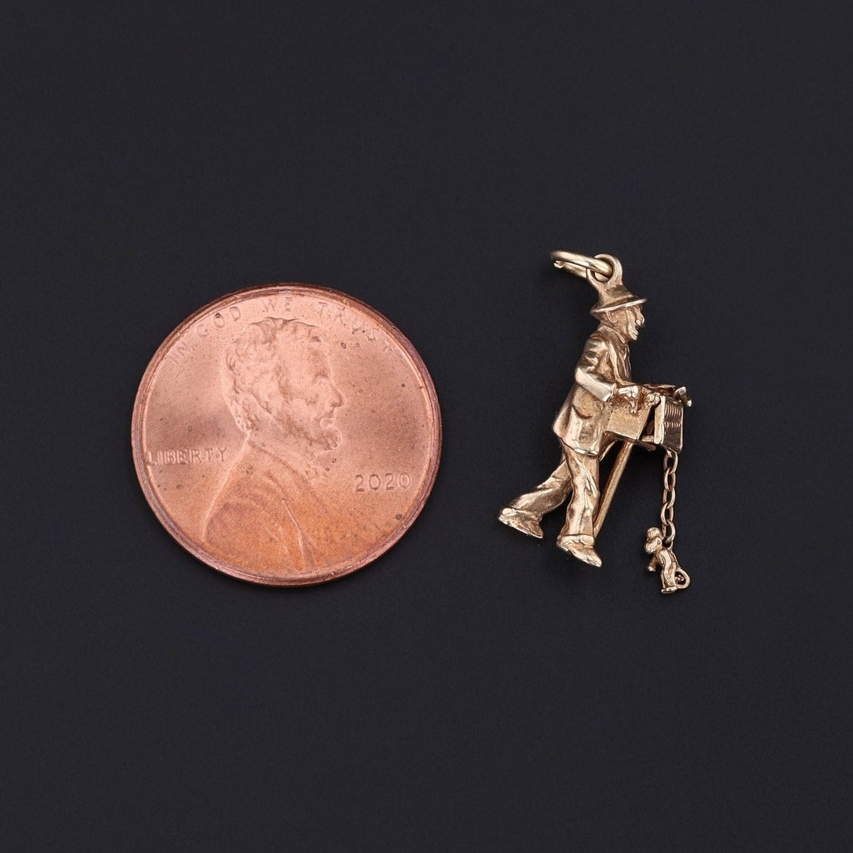Organ Grinder Charm | Monkey Charm - Trademark Antiques