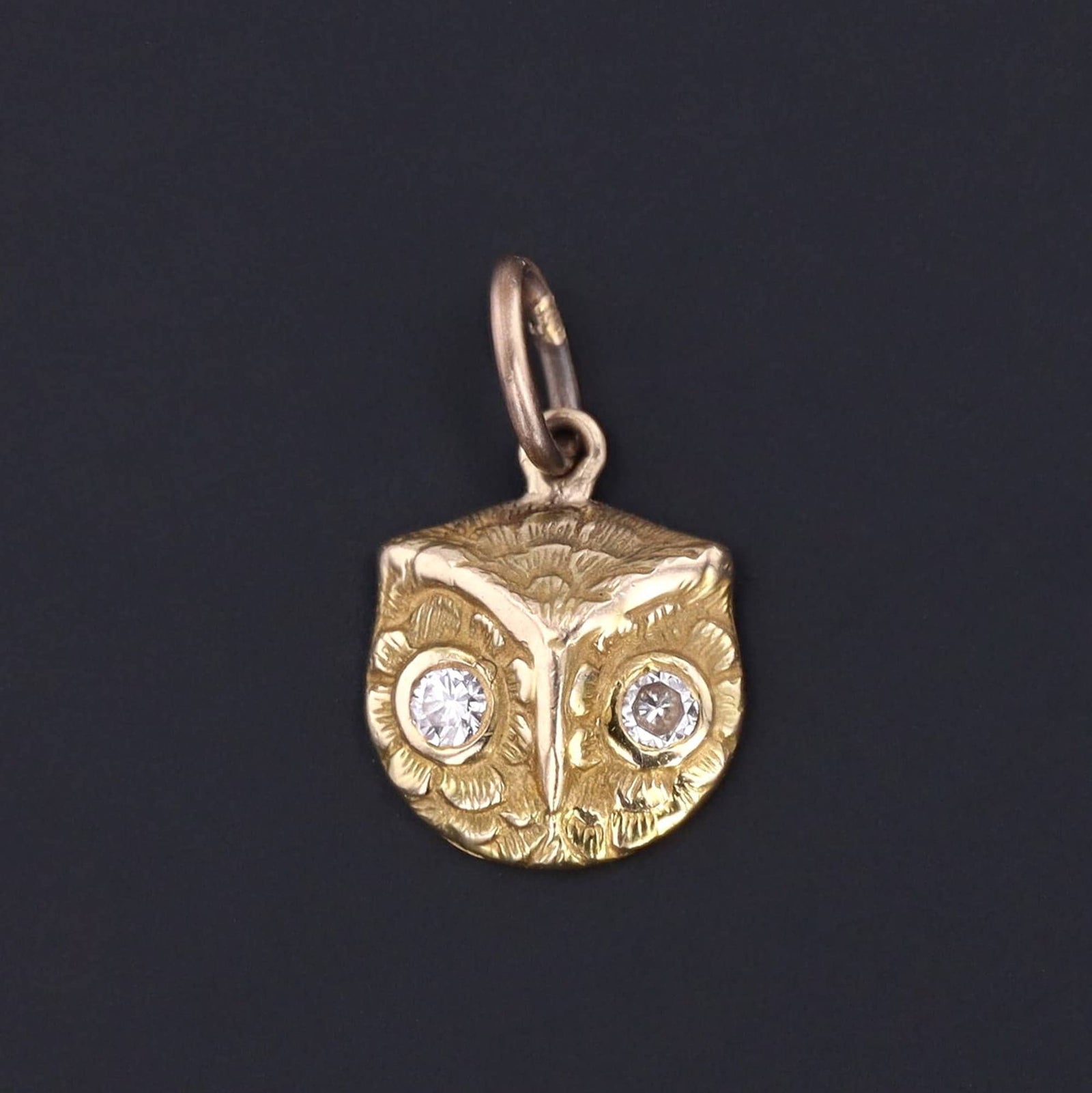 Owl Charm | 14k Gold Owl Charm - Trademark Antiques