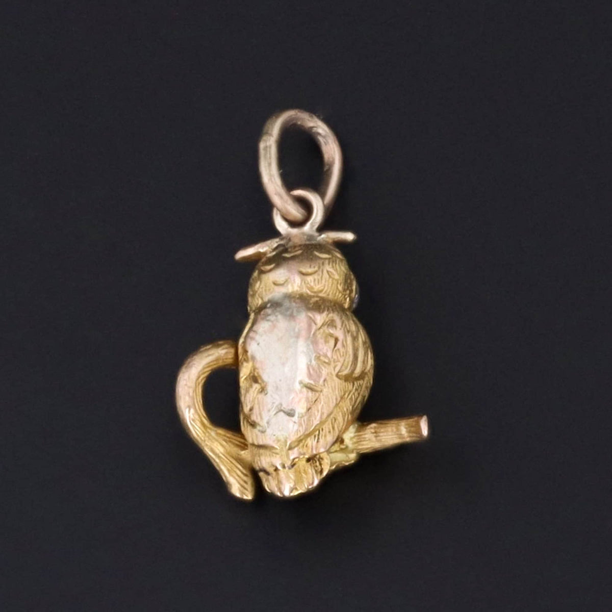 Owl Charm | 14k Gold Owl Charm - Trademark Antiques
