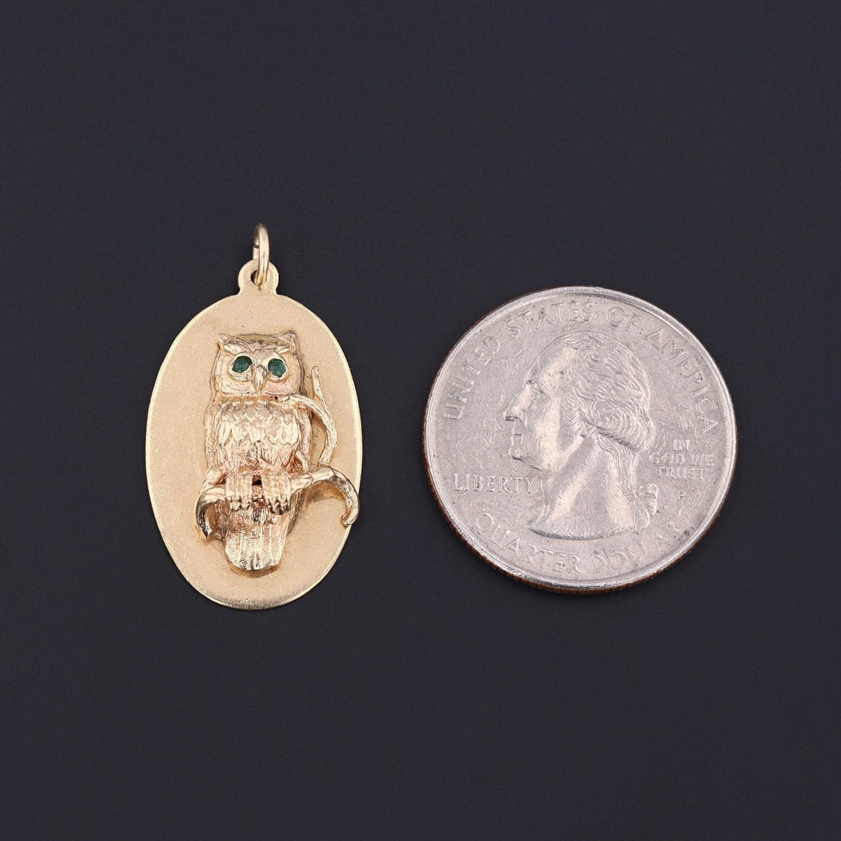 Owl Charm | Gold Owl Charm - Trademark Antiques