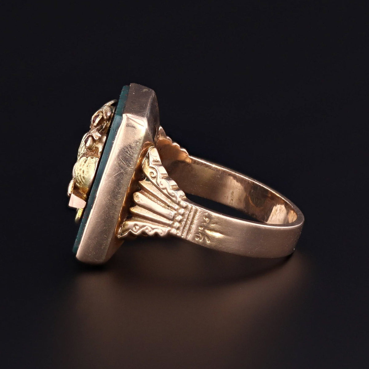 Owl Ring | Bloodstone Ring - Trademark Antiques
