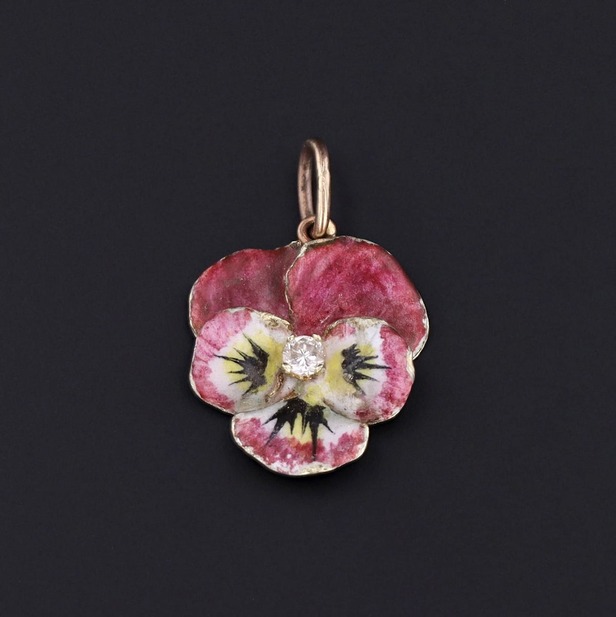 Pansy Charm | 14k Gold Charm - Trademark Antiques