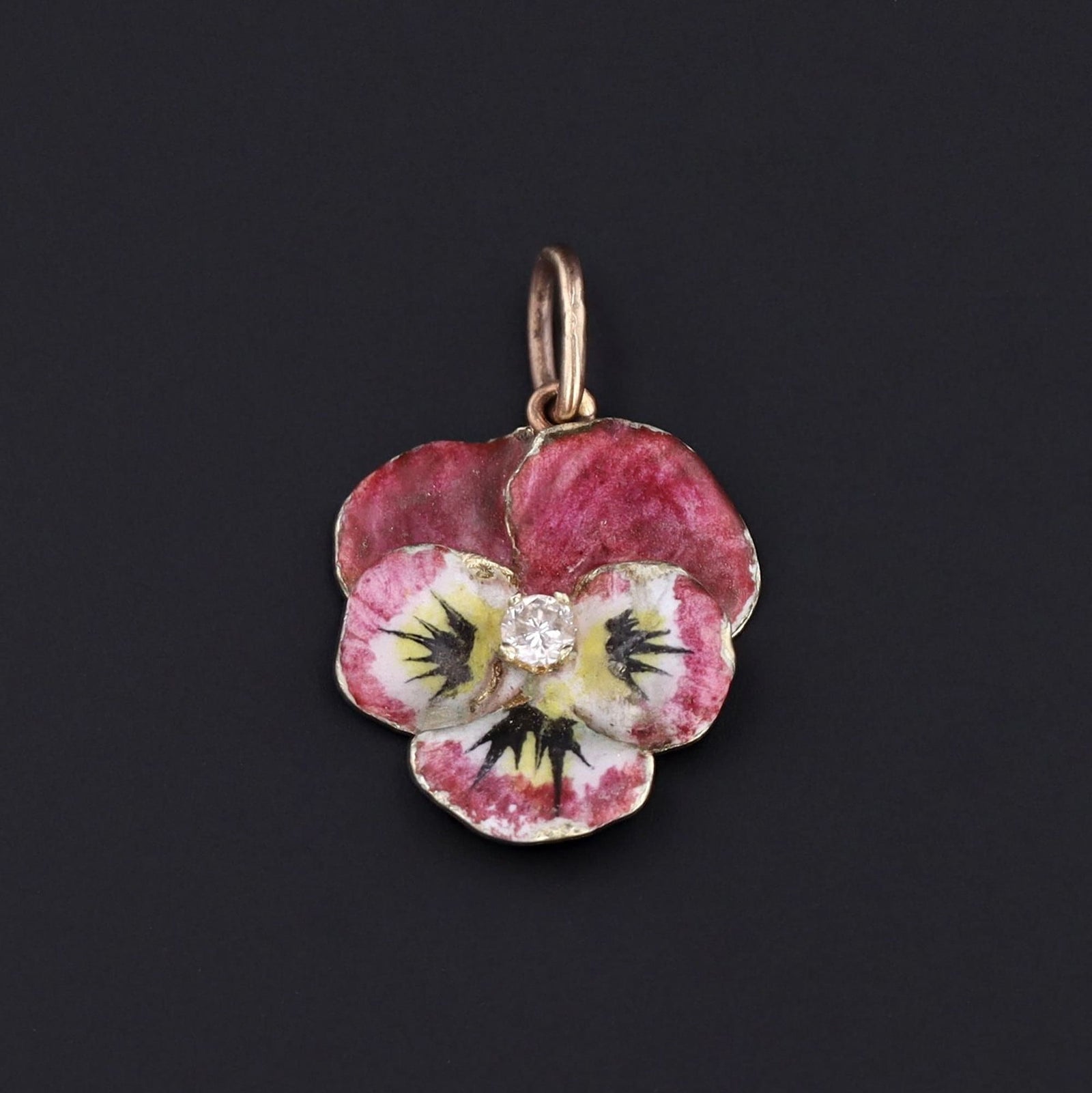 Pansy Charm | 14k Gold Charm - Trademark Antiques