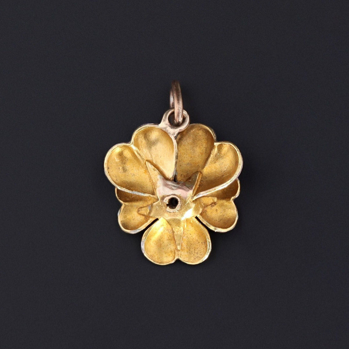 Pansy Charm | Antique Diamond Pansy Charm - Trademark Antiques