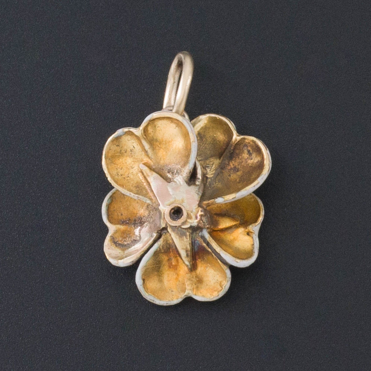 Pansy Charm | Antique Enamel Flower Charm - Trademark Antiques
