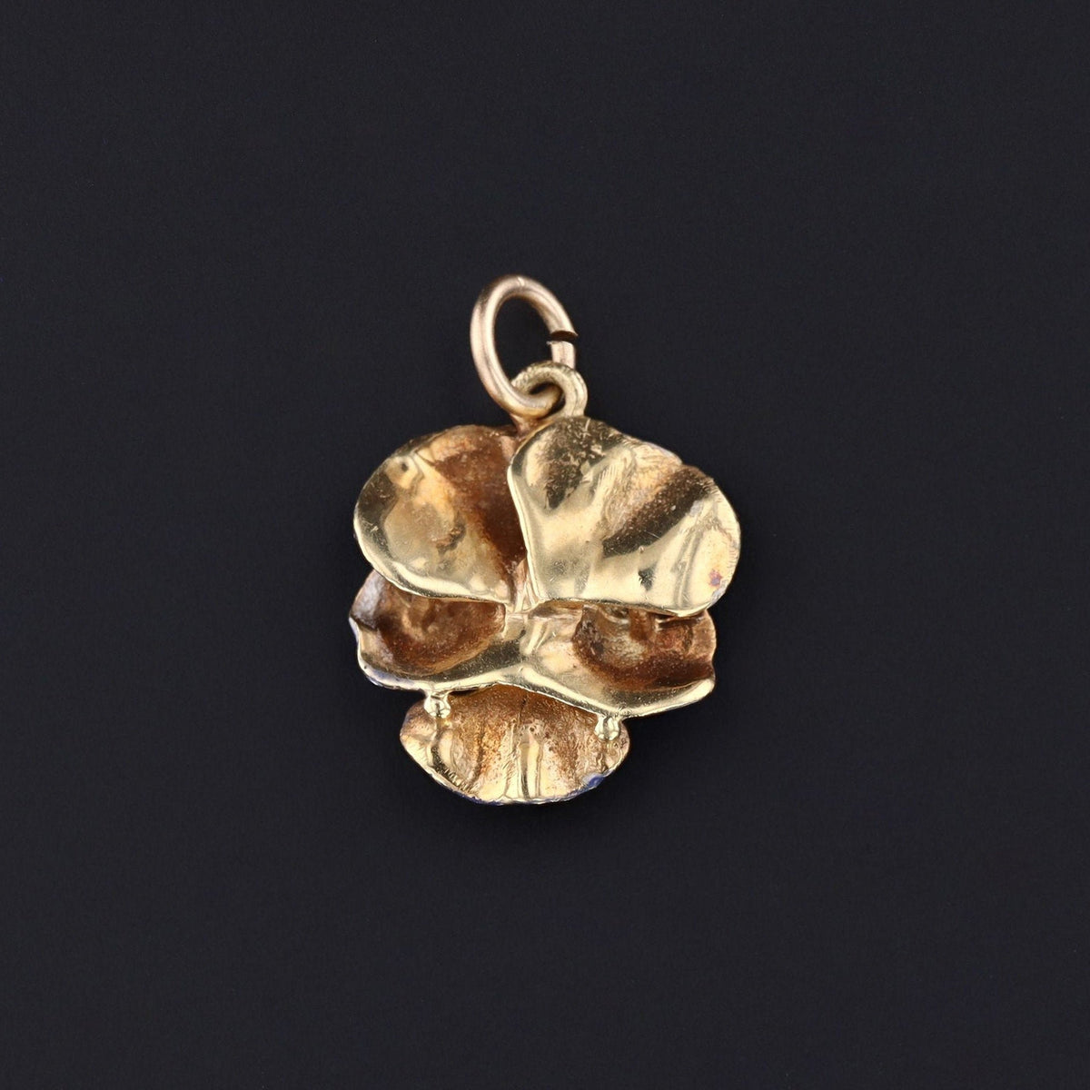 Pansy Charm | Blue Enamel Pansy Pendant - Trademark Antiques