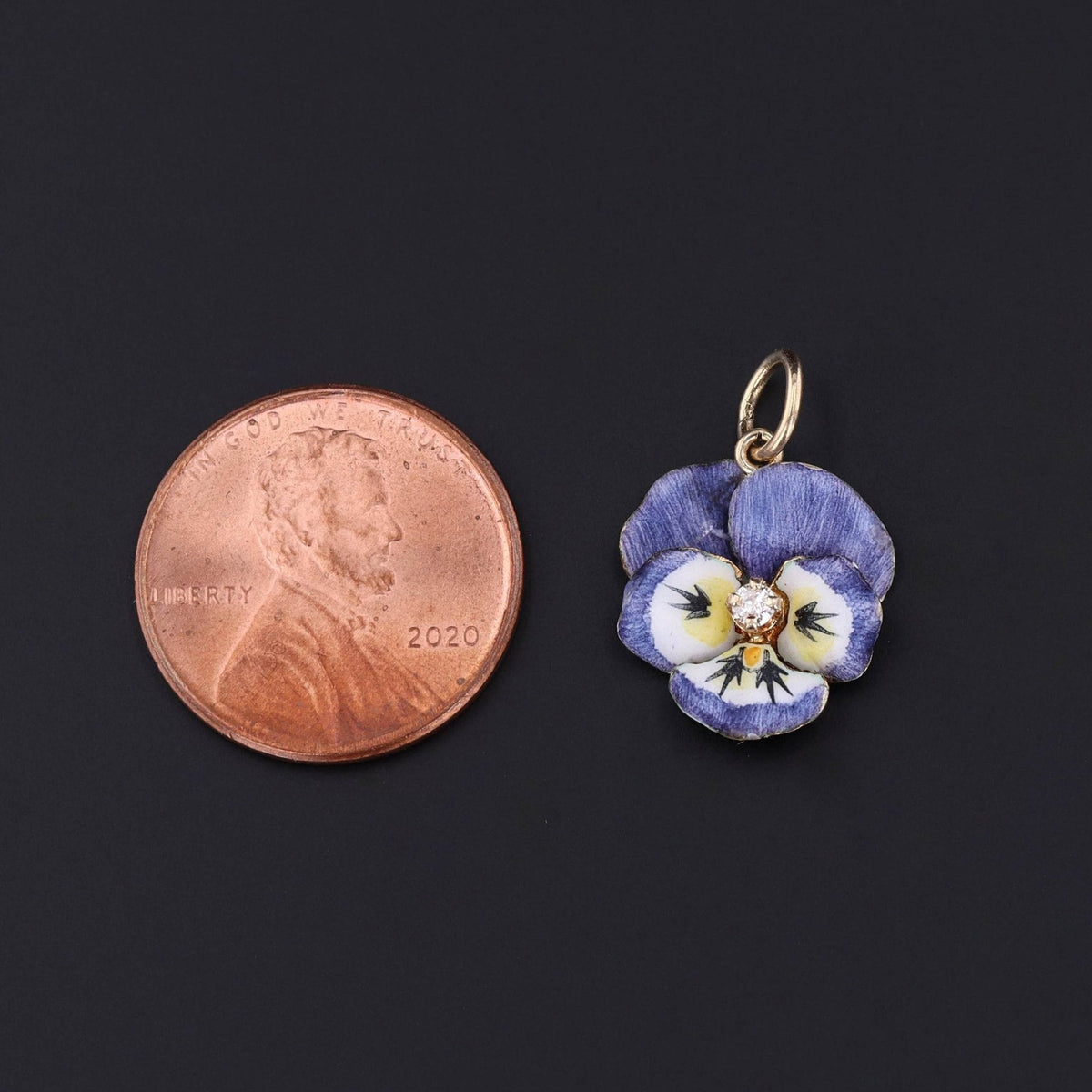 Pansy Charm | Blue Flower Charm - Trademark Antiques