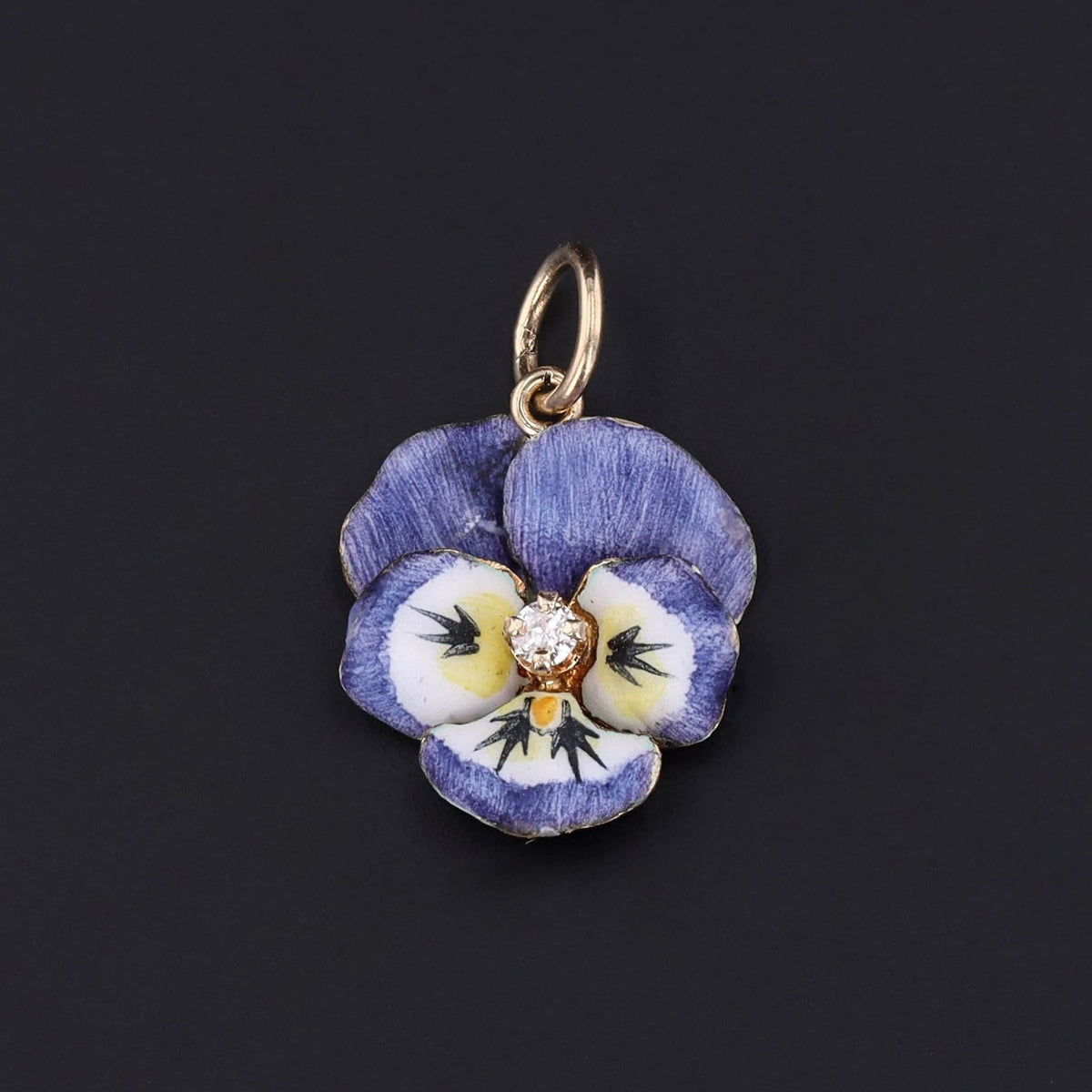 Pansy Charm | Blue Flower Charm - Trademark Antiques