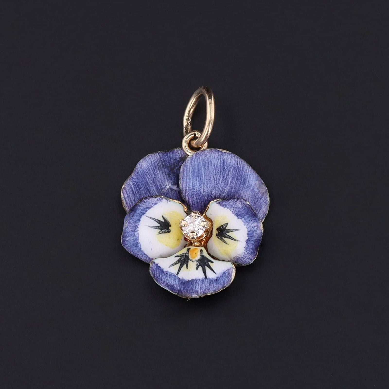 Pansy Charm | Blue Flower Charm - Trademark Antiques