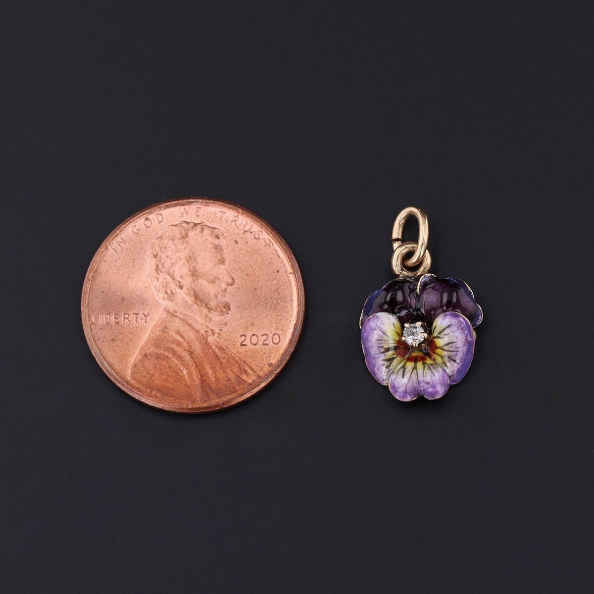 Pansy Charm | Flower Pendant - Trademark Antiques