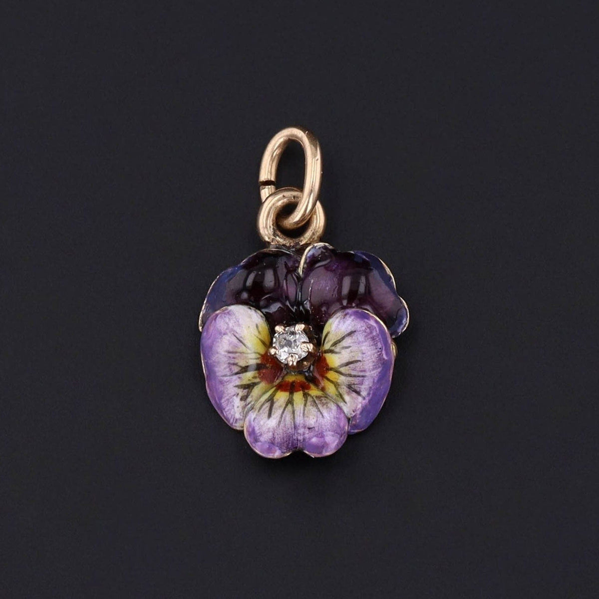 Pansy Charm | Flower Pendant - Trademark Antiques