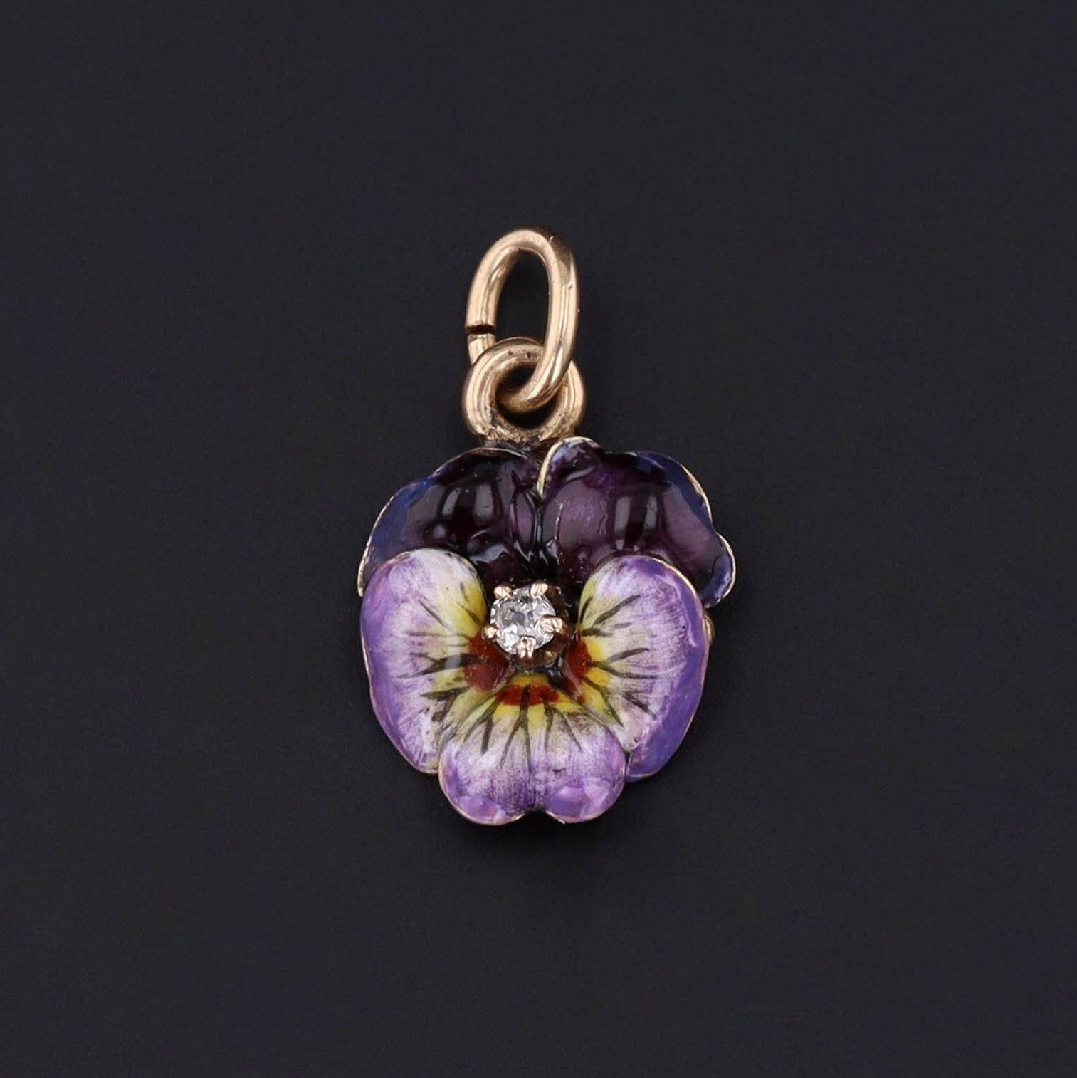 Pansy Charm | Flower Pendant - Trademark Antiques