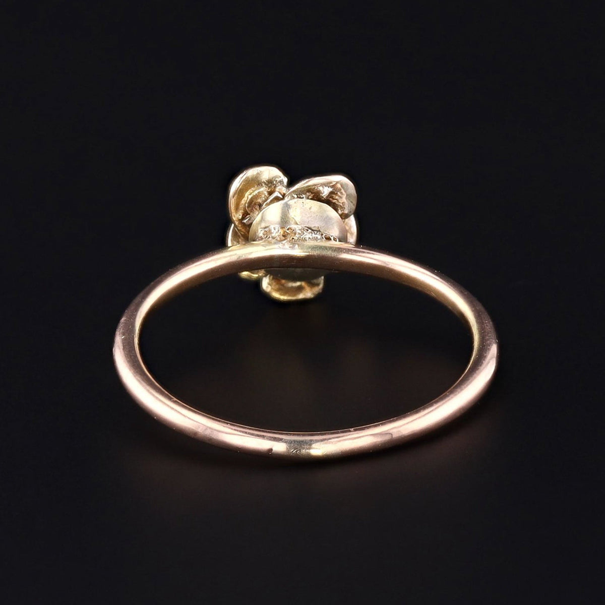 Pansy Ring | 10k Gold &amp; Purple Enamel Pansy Ring - Trademark Antiques