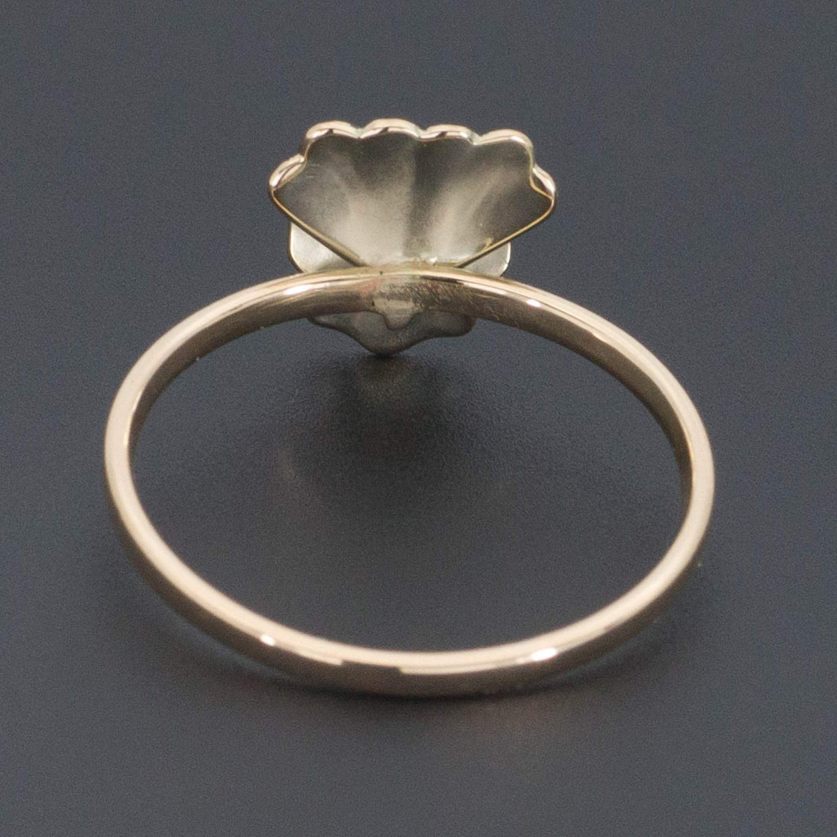 Pansy Ring | Enamel Pansy Ring with Diamond - Trademark Antiques