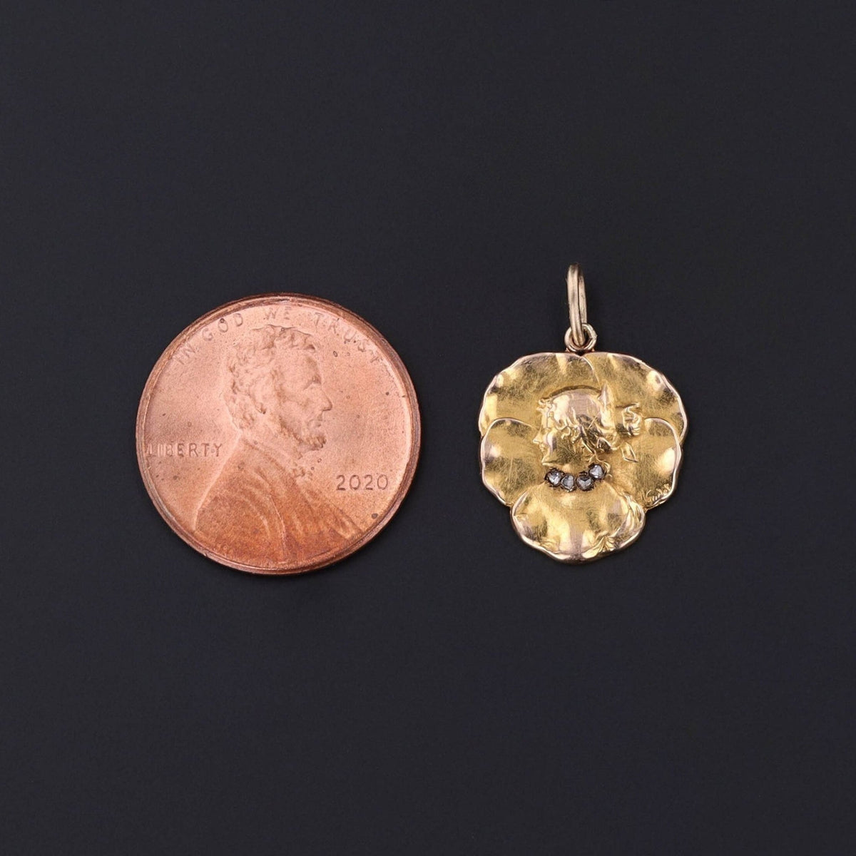 Pansy Woman Charm | Pansy Pendant - Trademark Antiques