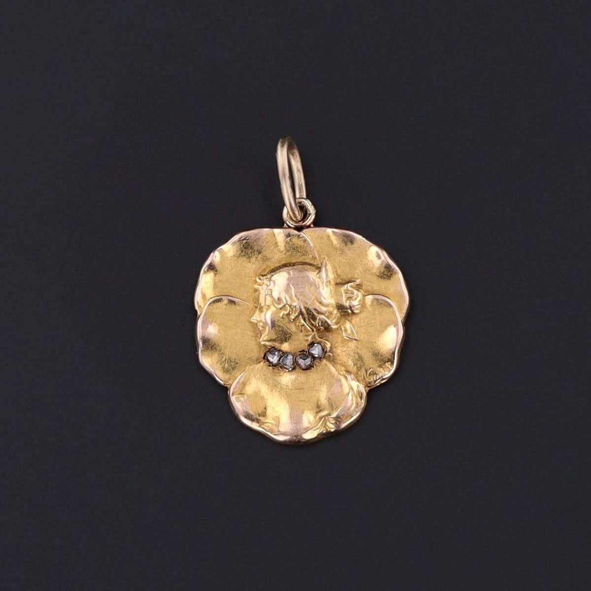 Pansy Woman Charm | Pansy Pendant - Trademark Antiques