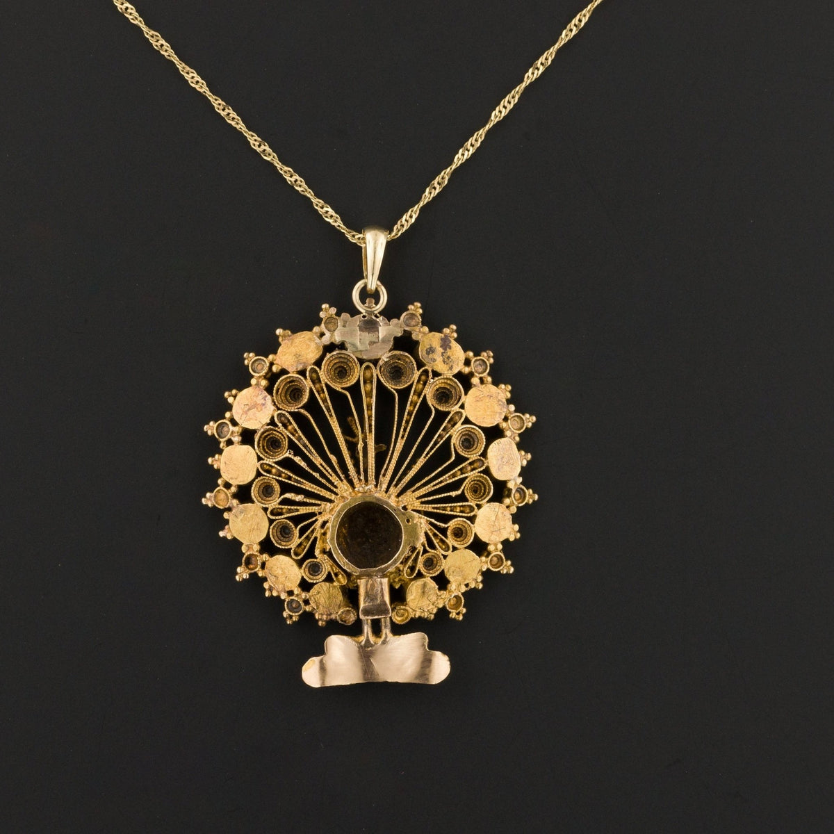 Peacock Pendant | Antique Peacock Pendant with Gemstones - Trademark Antiques