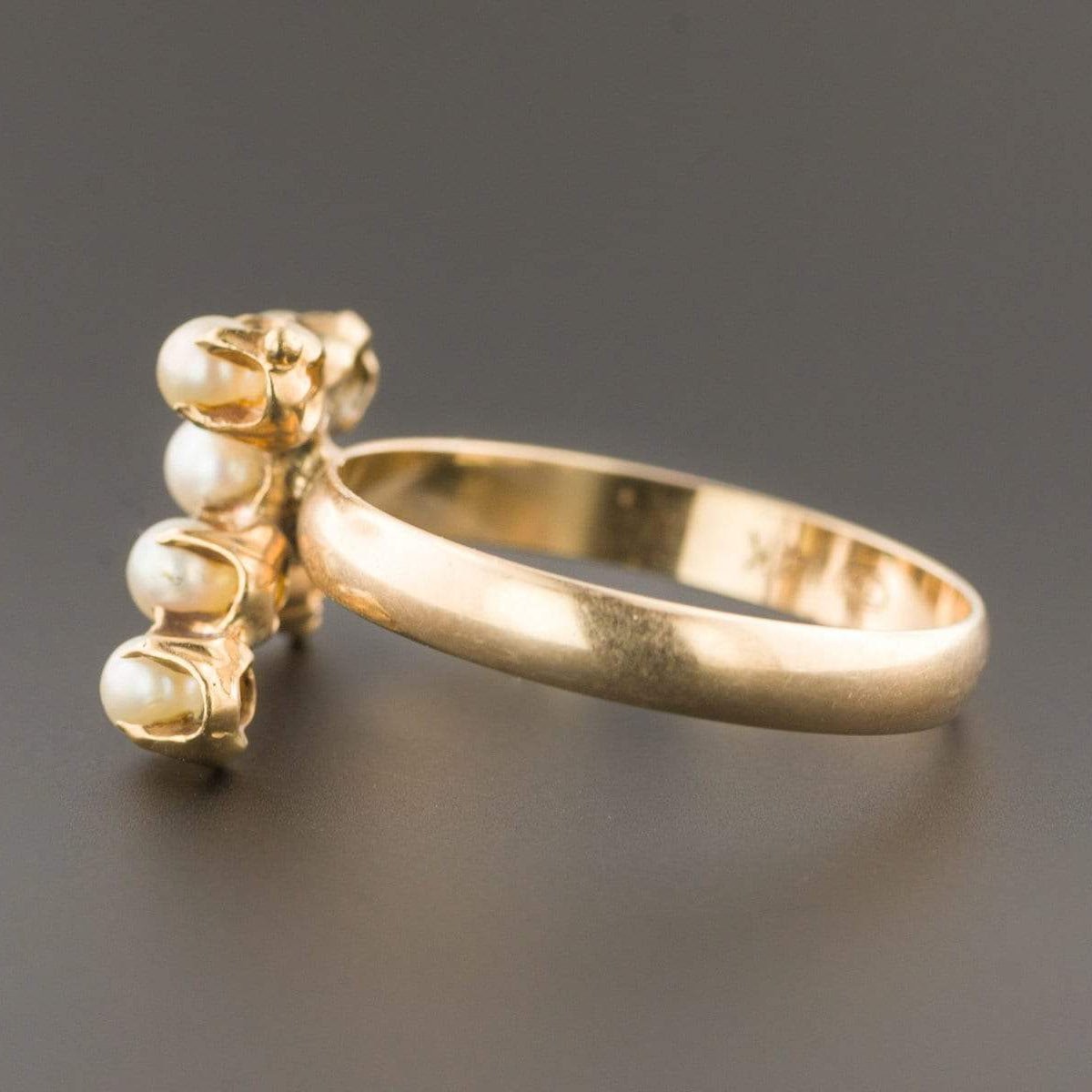 Pearl Cross Ring | Antique Pin Conversion Ring - Trademark Antiques