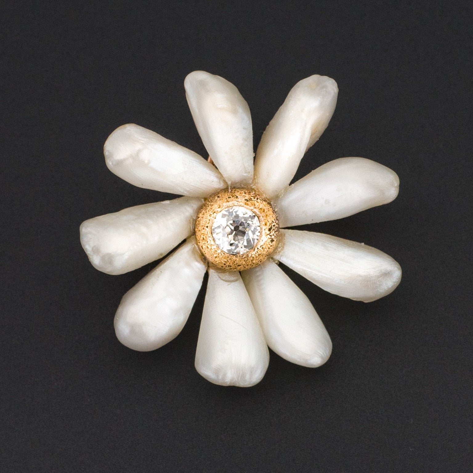Pearl Daisy Pendant or Brooch | Pearl & Diamond Flower Pendant - Trademark Antiques