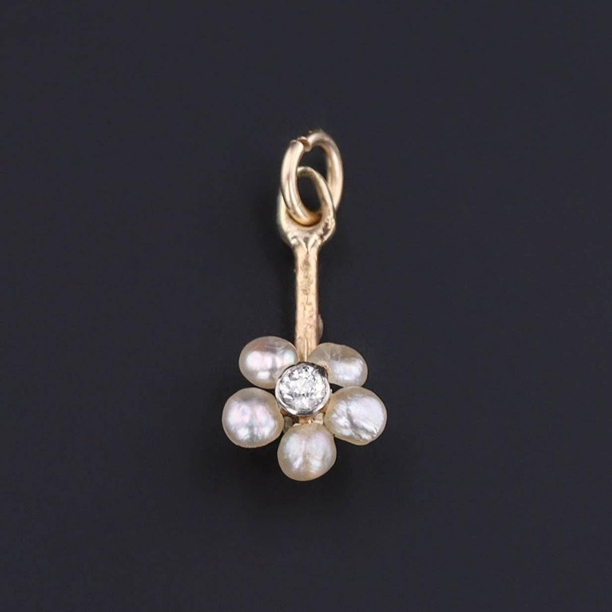 Pearl &amp; Diamond Flower Pendant | Antique Pin Conversion Pendant - Trademark Antiques