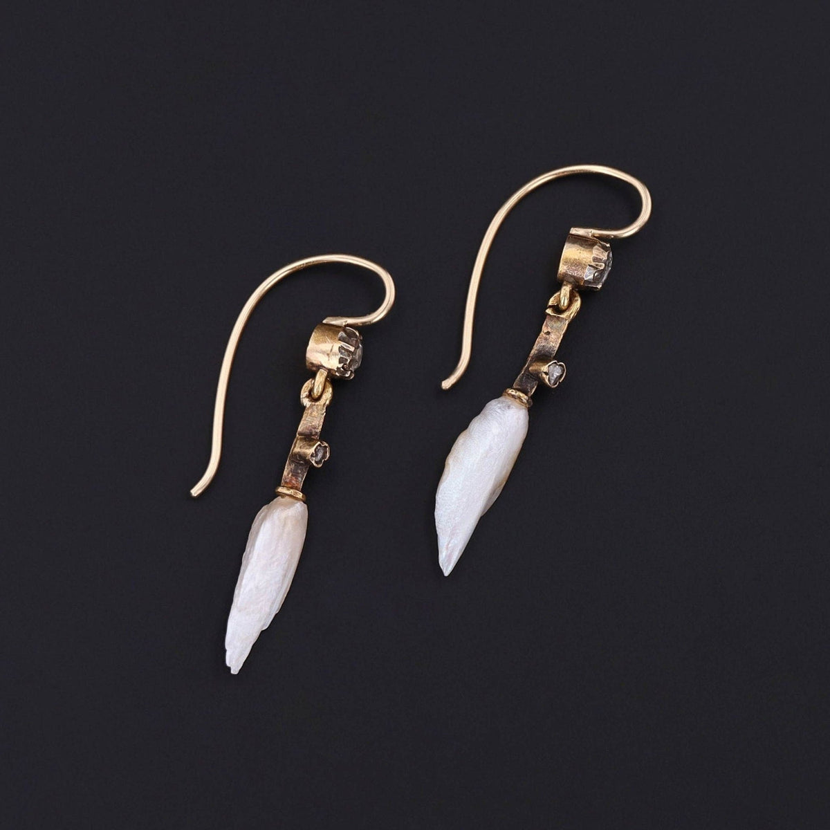 Pearl Earring | Dogtooth Pearl Earrings - Trademark Antiques