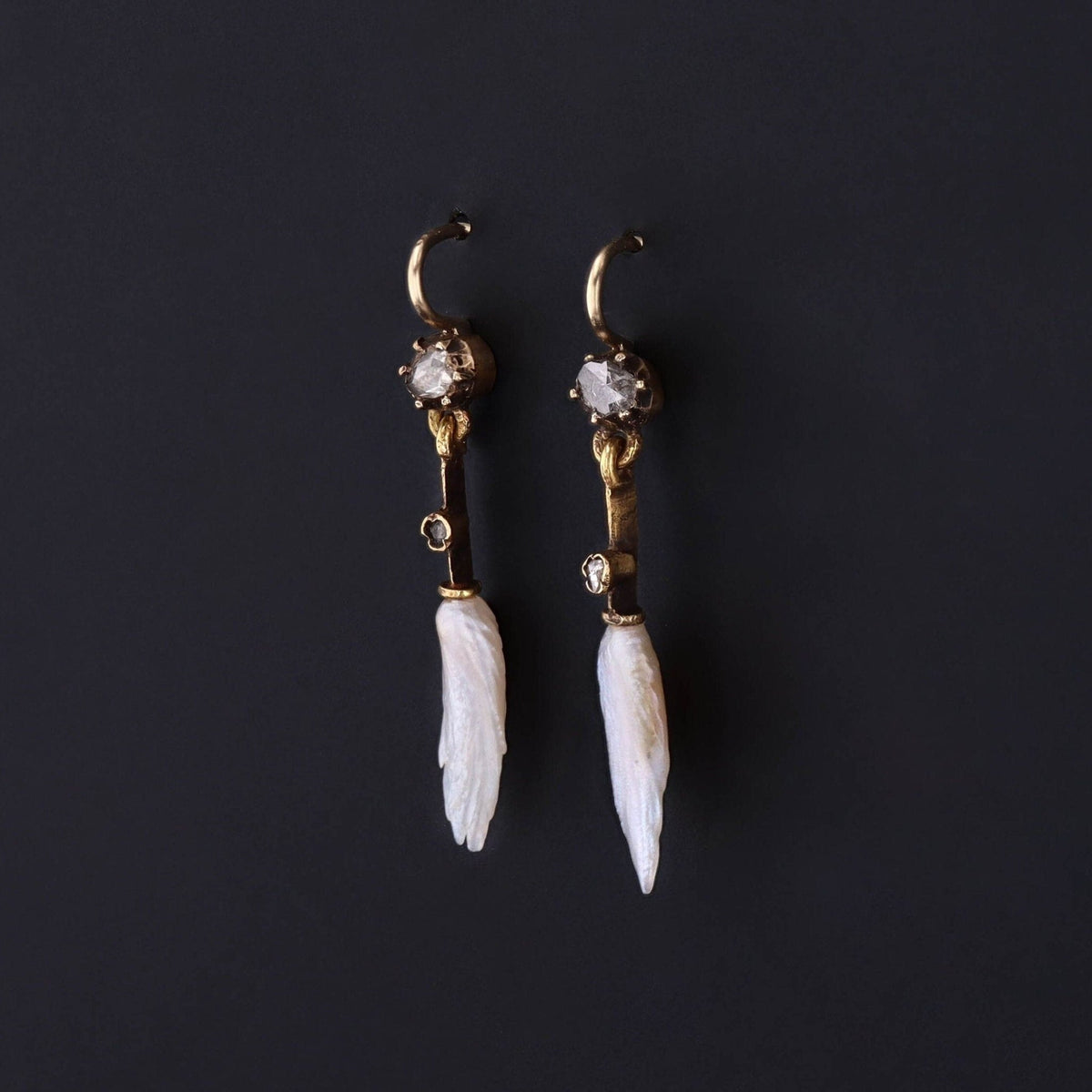 Pearl Earring | Dogtooth Pearl Earrings - Trademark Antiques