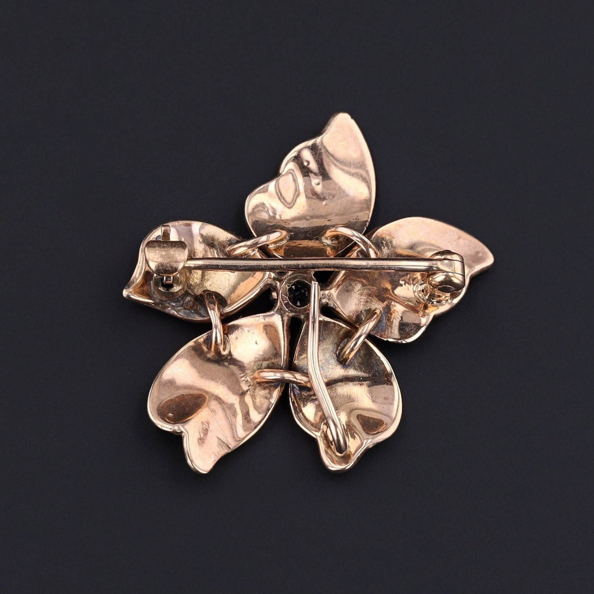 Pearl Flower Brooch | Antique Violet Brooch - Trademark Antiques
