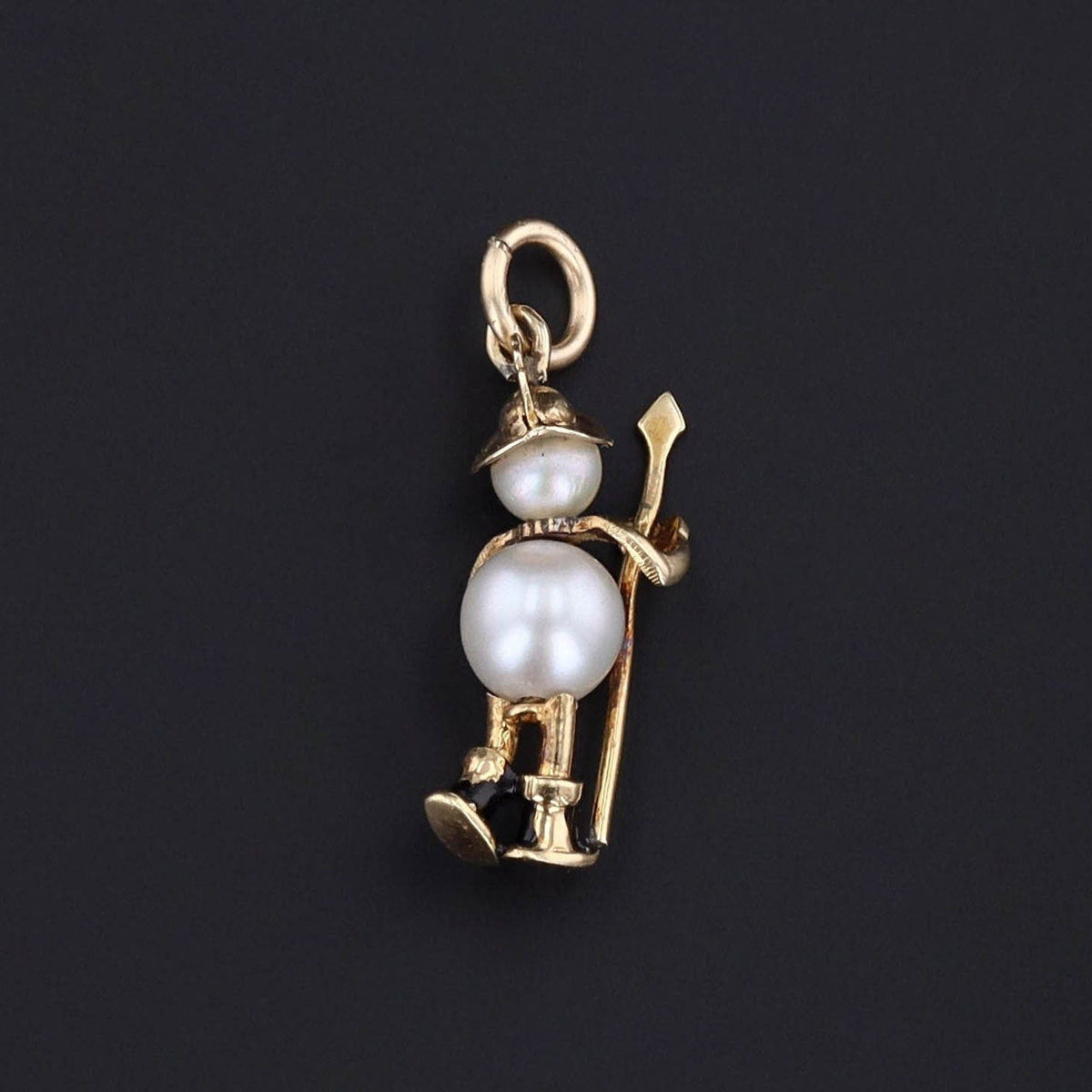 Pearl Snowman Charm | Vintage Charm - Trademark Antiques
