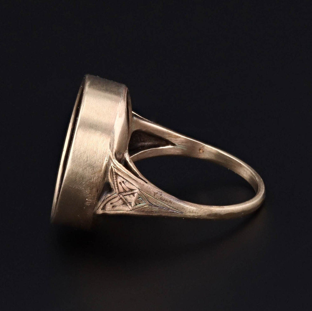 Pietra Dura Bee Ring | Antique Pin Conversion Ring - Trademark Antiques