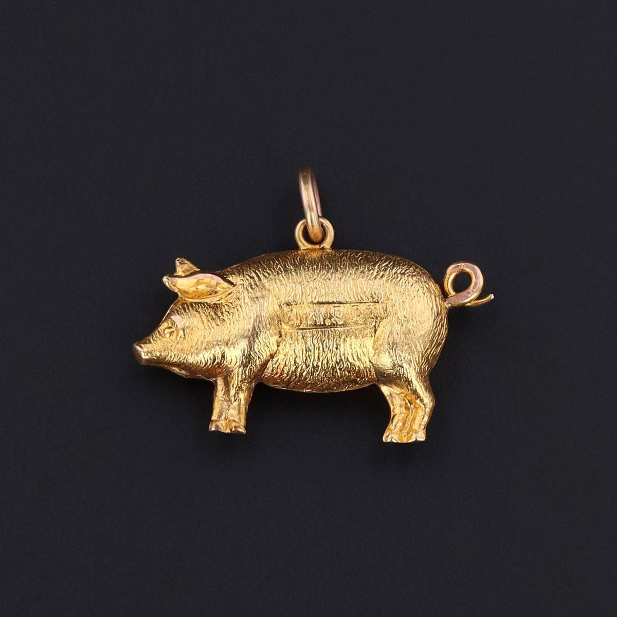 Pig Charm | 9ct Gold Charm - Trademark Antiques