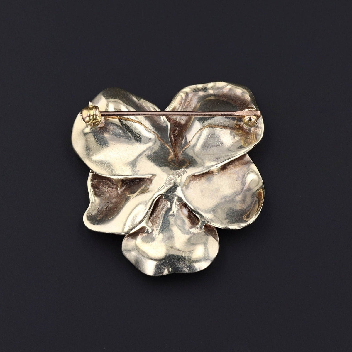 Pink Pansy Brooch | Vintage Enamel Flower Brooch - Trademark Antiques