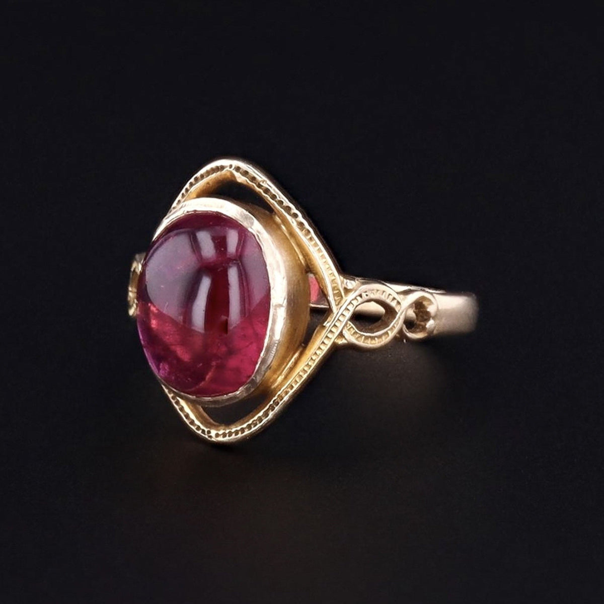 Pink Tourmaline Ring | Antique Art Nouveau Ring with Replacement Stone - Trademark Antiques