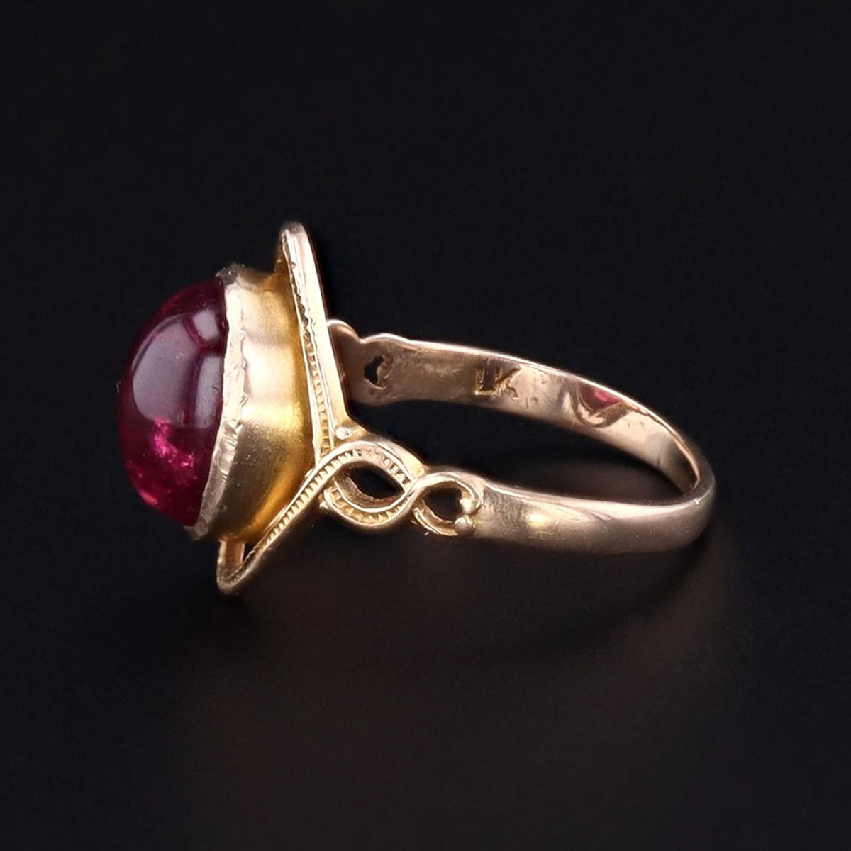Pink Tourmaline Ring | Antique Art Nouveau Ring with Replacement Stone - Trademark Antiques