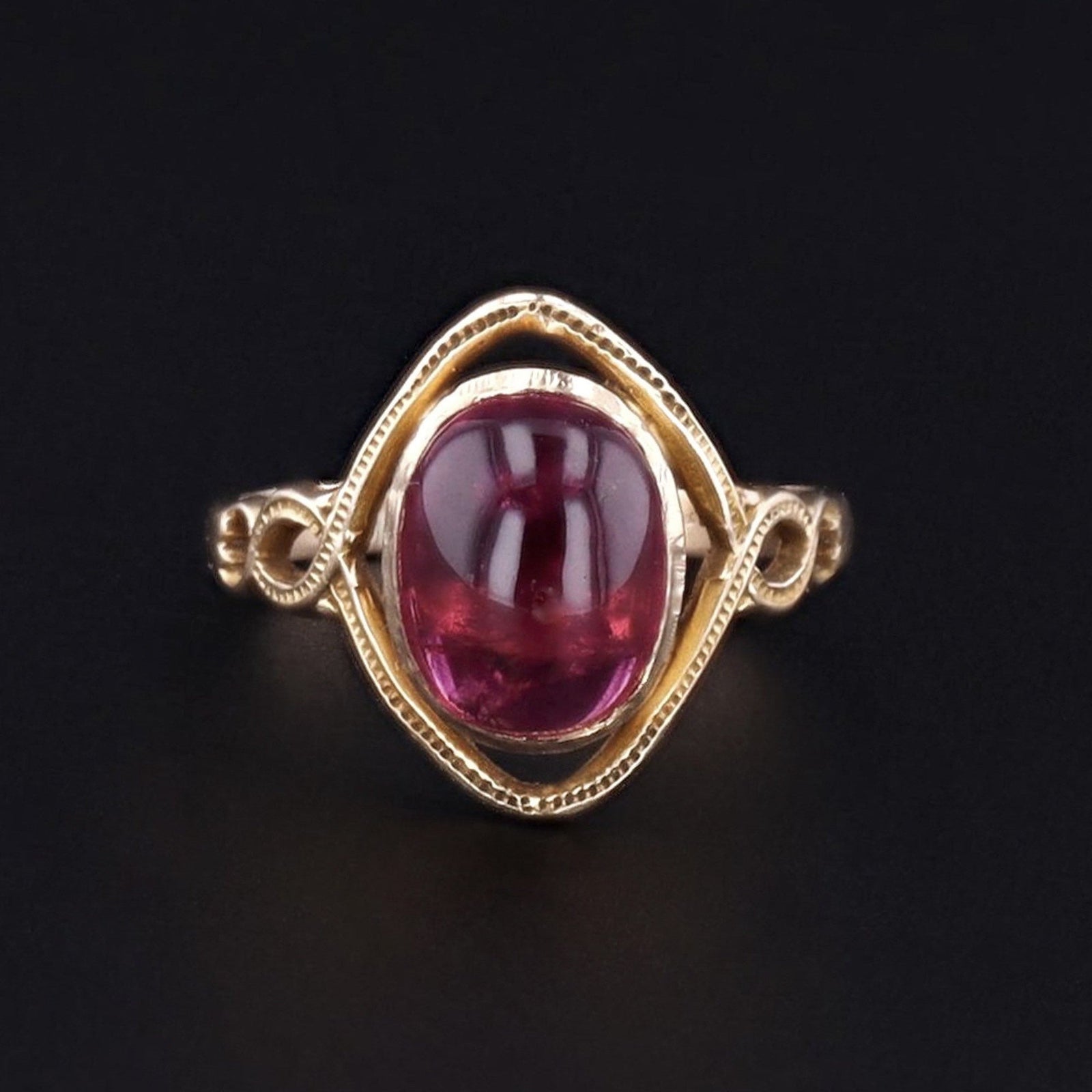 Pink Tourmaline Ring | Antique Art Nouveau Ring with Replacement Stone - Trademark Antiques