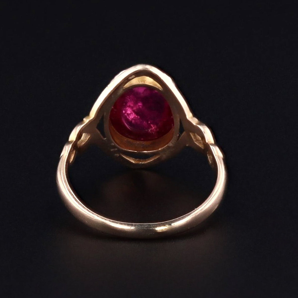 Pink Tourmaline Ring | Antique Art Nouveau Ring with Replacement Stone - Trademark Antiques