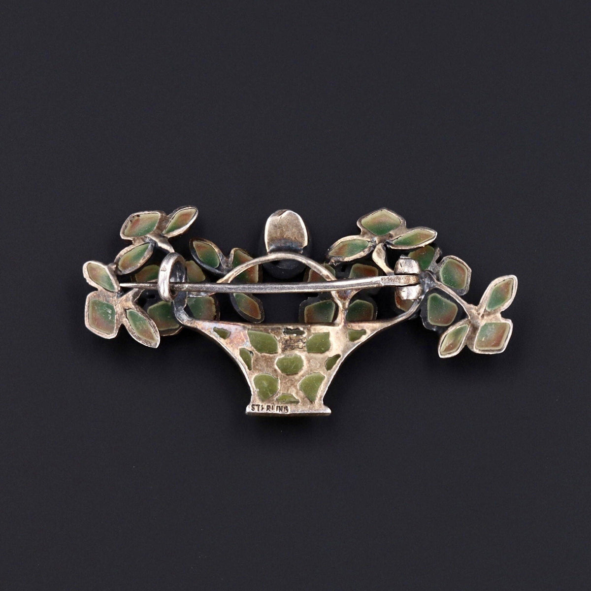 Plique - a - jour Enamel Brooch | Antique Silver Brooch - Trademark Antiques