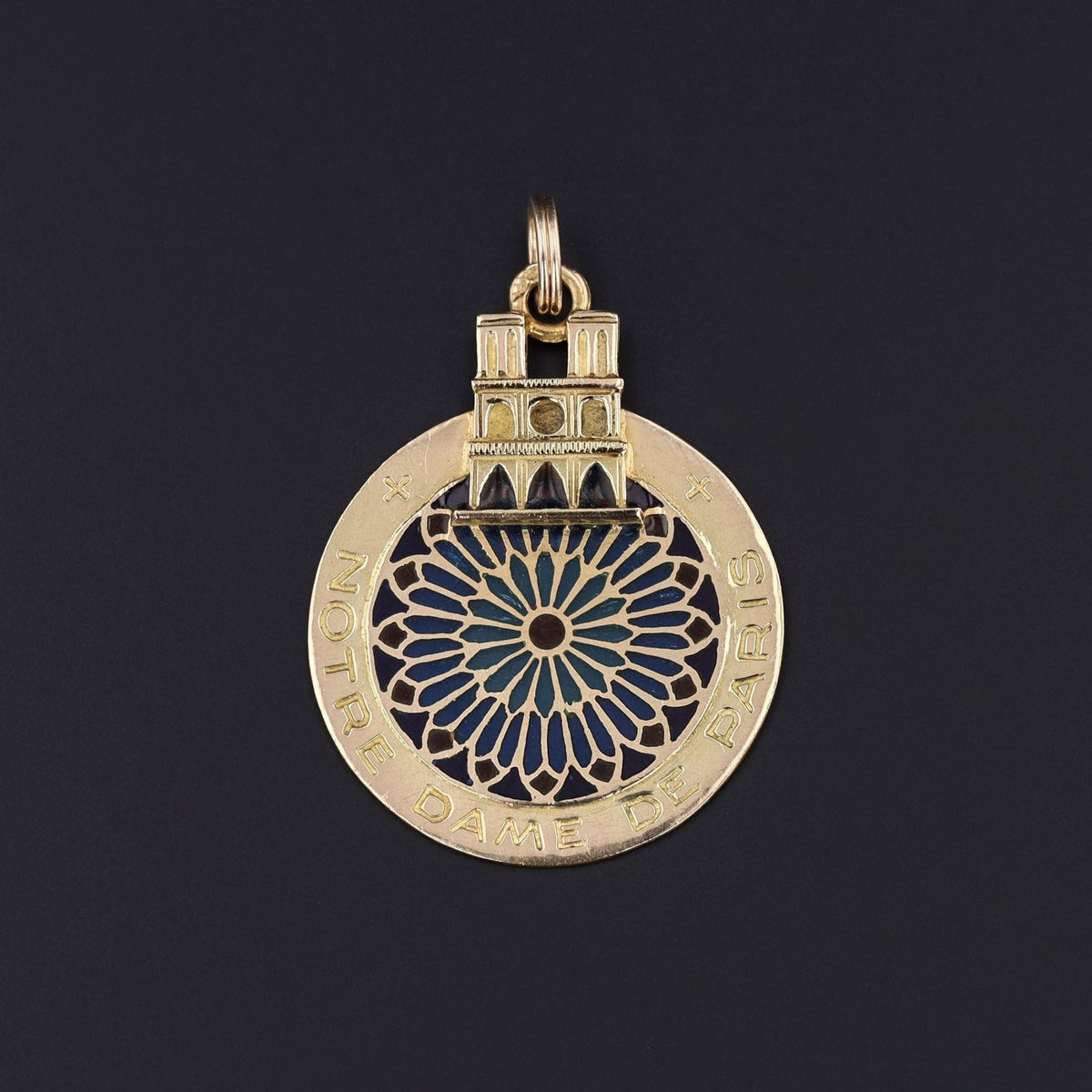 Plique - a - jour Pendant | Notre - Dame Pendant - Trademark Antiques